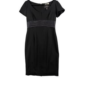 Carmen Marc Valvo Black High-Waist Sheath Dress – Size 10